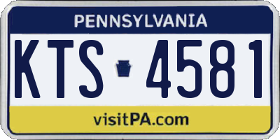 PA license plate KTS4581