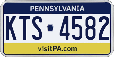 PA license plate KTS4582