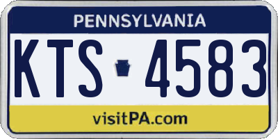PA license plate KTS4583