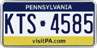 PA license plate KTS4585
