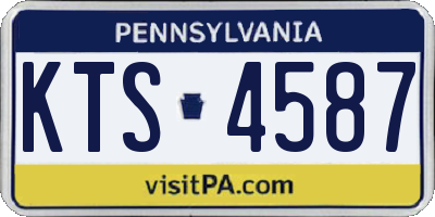 PA license plate KTS4587