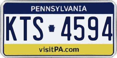 PA license plate KTS4594