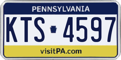 PA license plate KTS4597