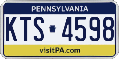 PA license plate KTS4598