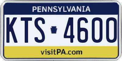 PA license plate KTS4600