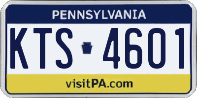 PA license plate KTS4601