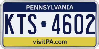 PA license plate KTS4602