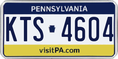 PA license plate KTS4604