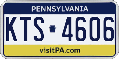 PA license plate KTS4606