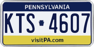 PA license plate KTS4607