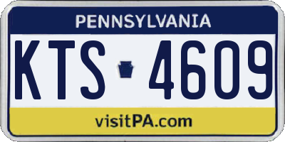 PA license plate KTS4609