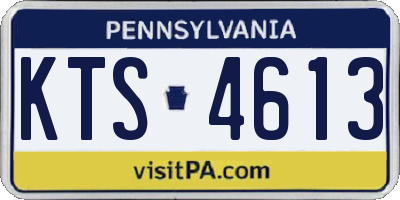 PA license plate KTS4613