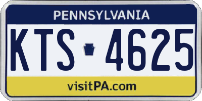 PA license plate KTS4625