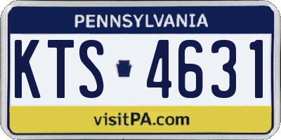 PA license plate KTS4631