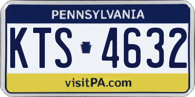 PA license plate KTS4632