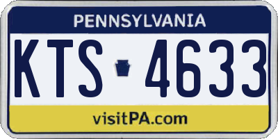 PA license plate KTS4633