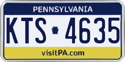 PA license plate KTS4635
