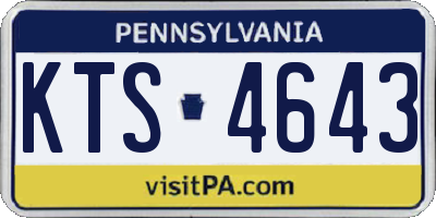 PA license plate KTS4643