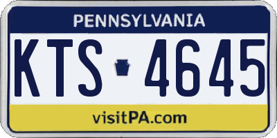 PA license plate KTS4645