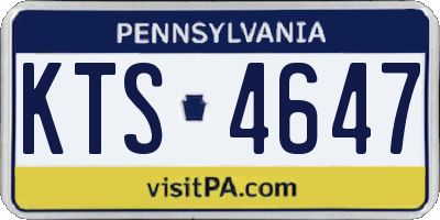 PA license plate KTS4647