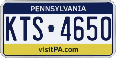 PA license plate KTS4650