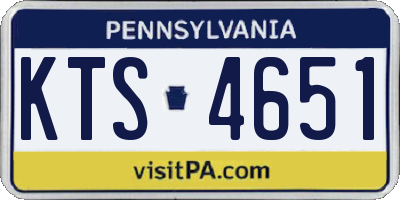 PA license plate KTS4651