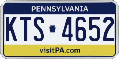 PA license plate KTS4652