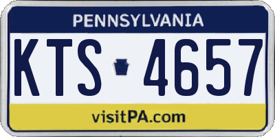 PA license plate KTS4657