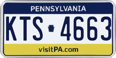 PA license plate KTS4663