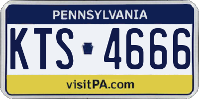 PA license plate KTS4666