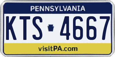 PA license plate KTS4667