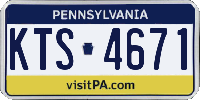 PA license plate KTS4671