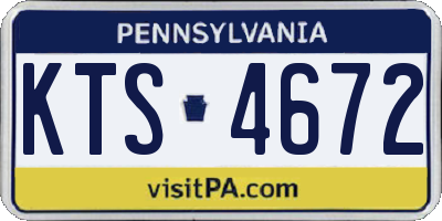 PA license plate KTS4672