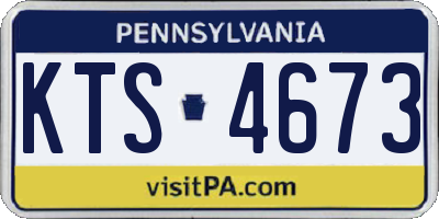 PA license plate KTS4673