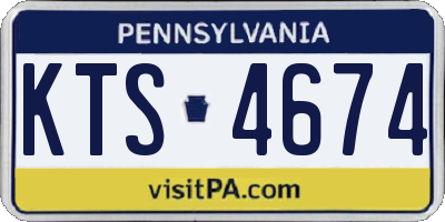 PA license plate KTS4674