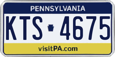 PA license plate KTS4675