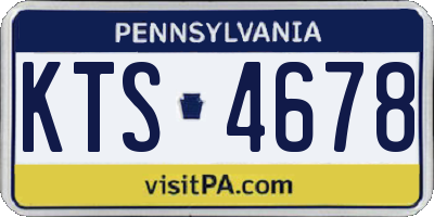PA license plate KTS4678