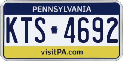 PA license plate KTS4692