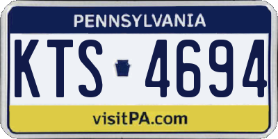 PA license plate KTS4694