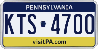 PA license plate KTS4700