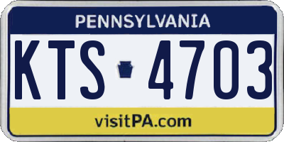 PA license plate KTS4703