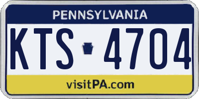 PA license plate KTS4704
