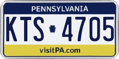 PA license plate KTS4705