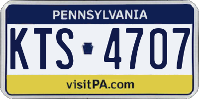 PA license plate KTS4707