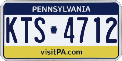 PA license plate KTS4712