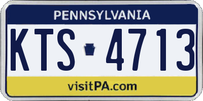 PA license plate KTS4713