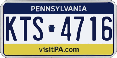 PA license plate KTS4716
