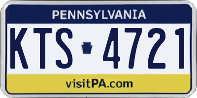 PA license plate KTS4721