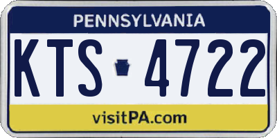 PA license plate KTS4722