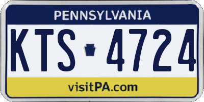 PA license plate KTS4724